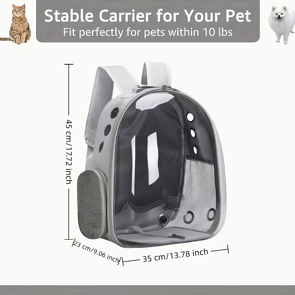 Space Capsule Pet Backpack, Breathable Transparent Carrier for Cats & Dogs