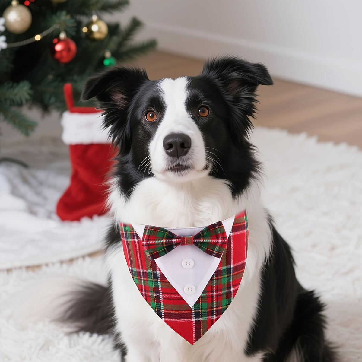 Pet Plaid Bow Tie Collar Scarf for Dogs & Cats