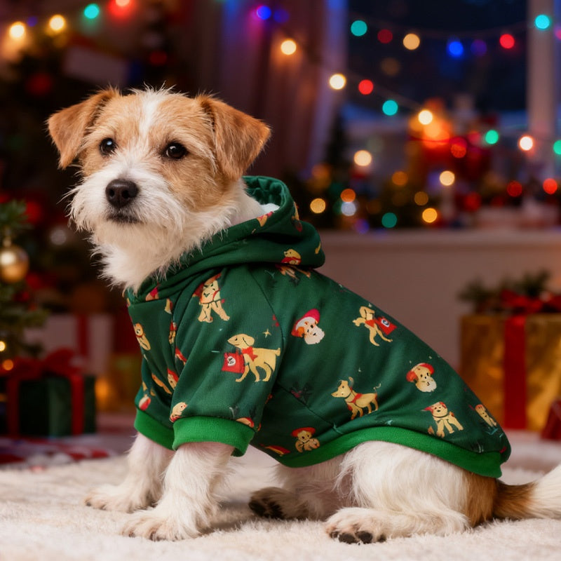 Christmas Hooded Sweatshirt for Small Dogs & Cats