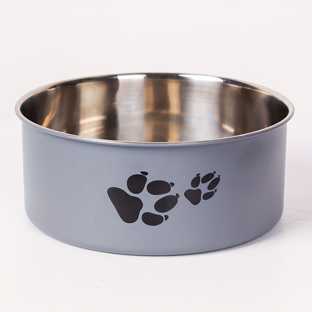Stainless Steel Dog Bowl, Non-Slip Paw Print Food & Water Bowl