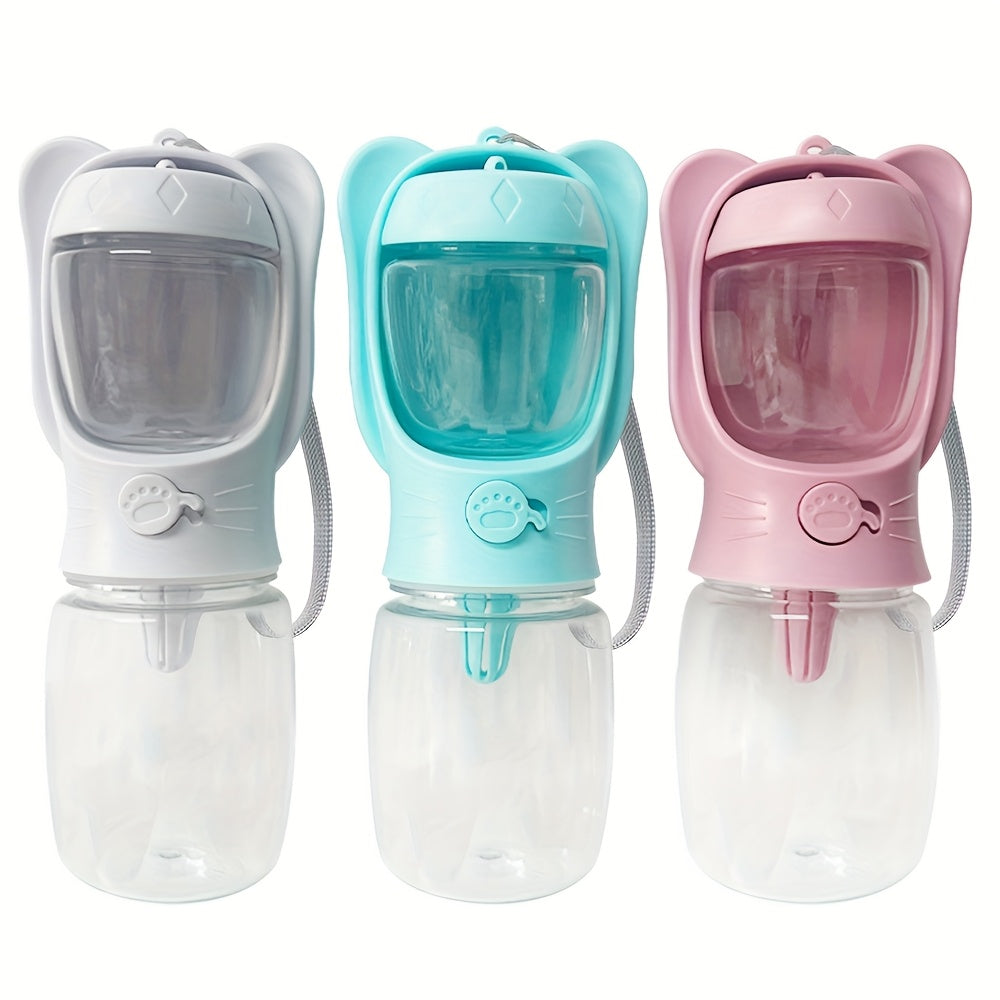Portable Pet Water Bottle With Food Container