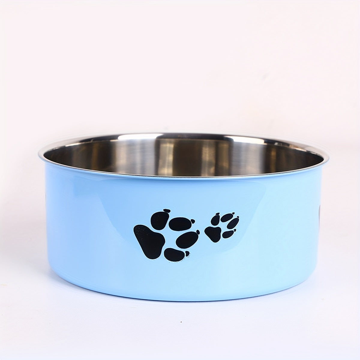 Stainless Steel Dog Bowl, Non-Slip Paw Print Food & Water Bowl