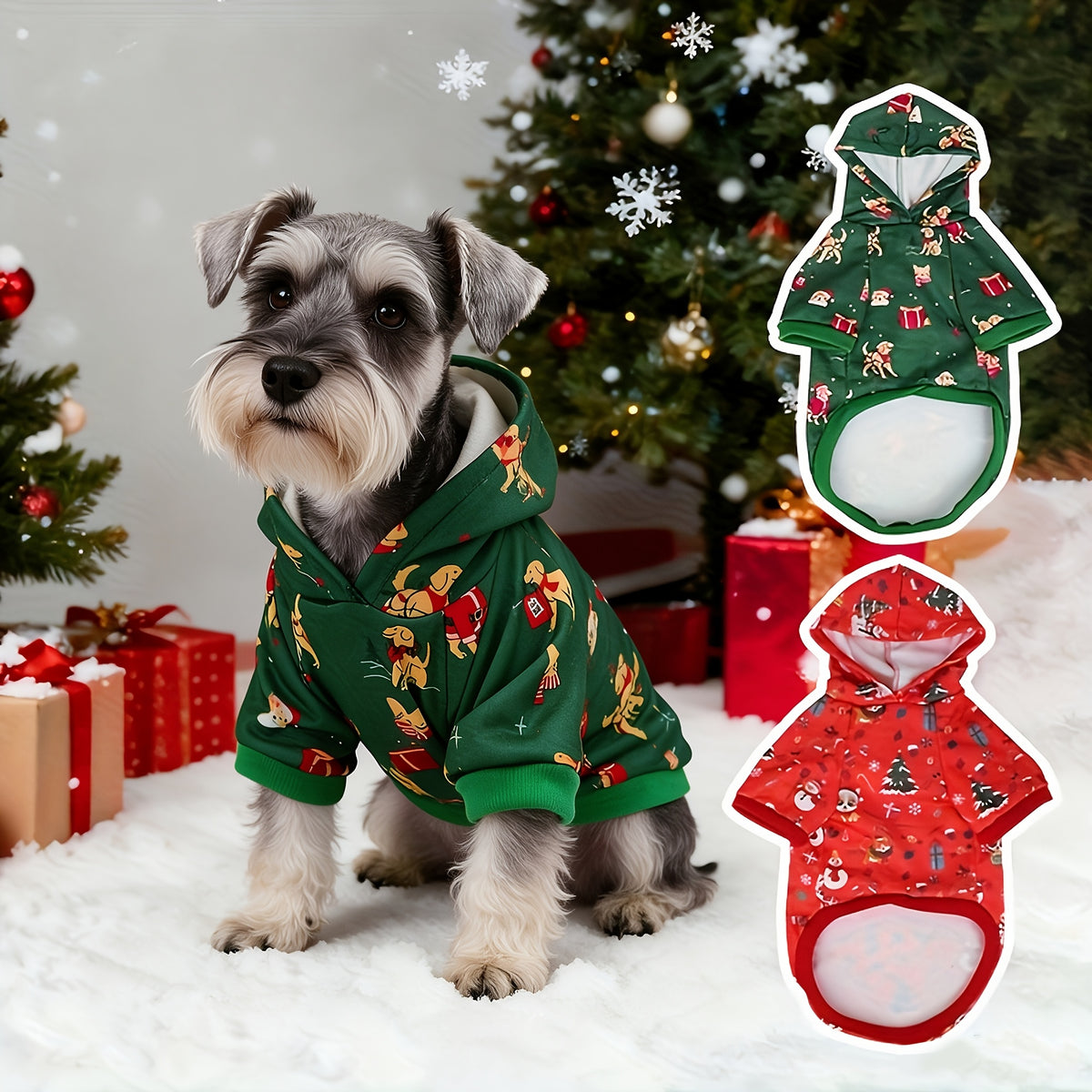 Christmas Hooded Sweatshirt for Small Dogs & Cats