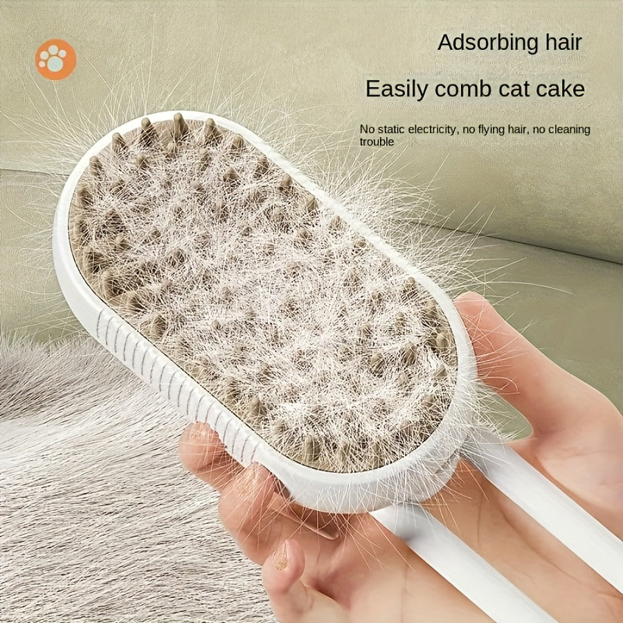 Pet Steam Spray Comb for Cats & Dogs, Detangling Brush for Loose Fur