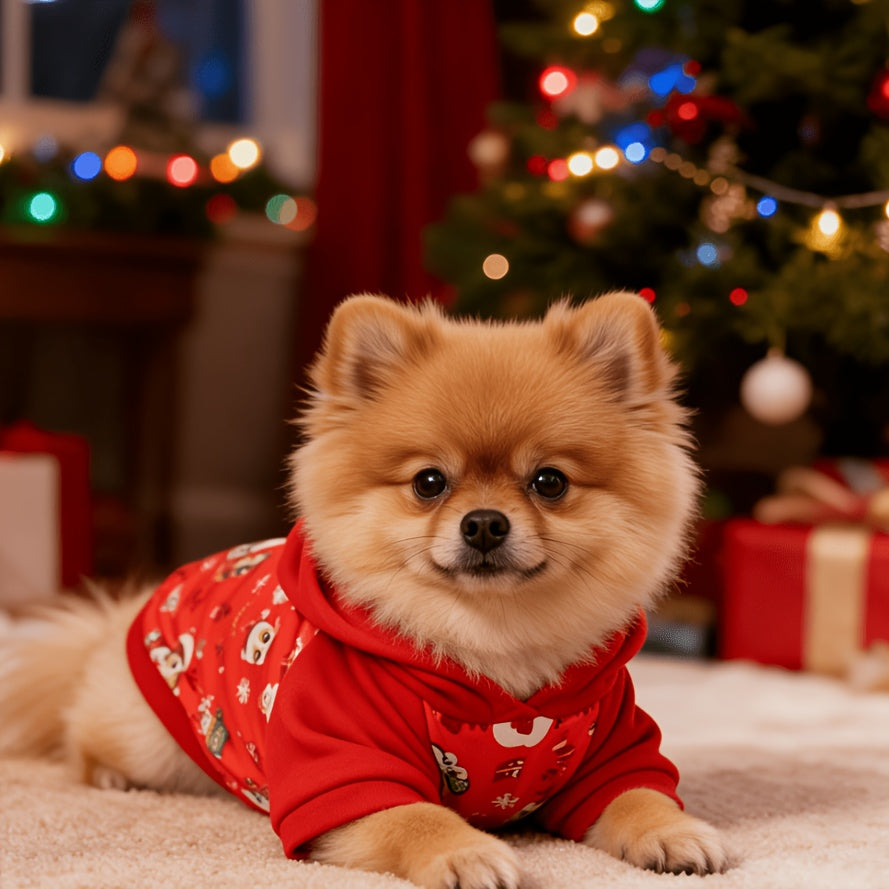 Christmas Hooded Sweatshirt for Small Dogs & Cats