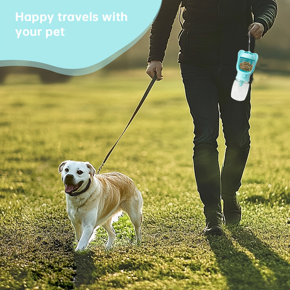 Portable Pet Water Bottle With Food Container