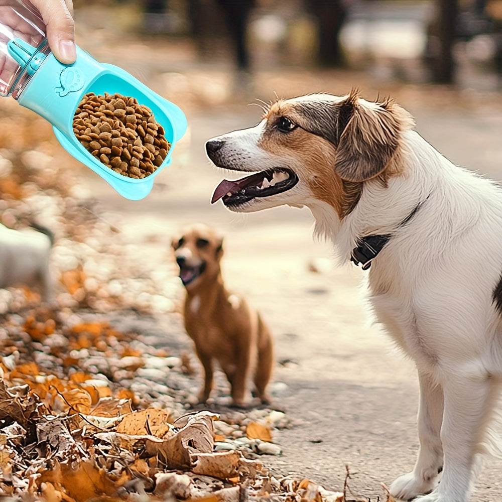 Portable Pet Water Bottle With Food Container