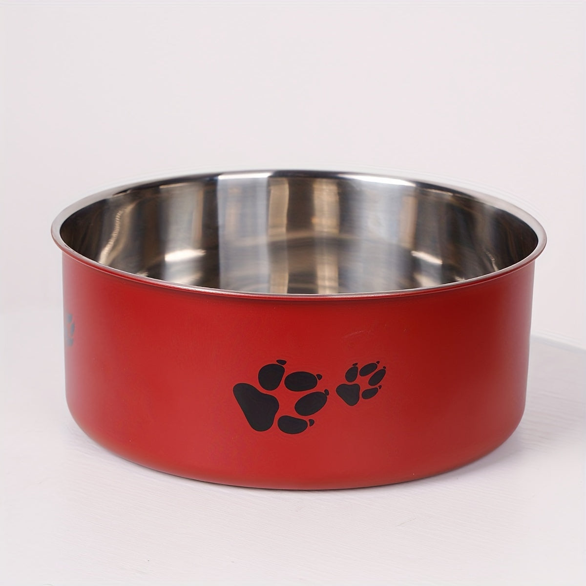 Stainless Steel Dog Bowl, Non-Slip Paw Print Food & Water Bowl