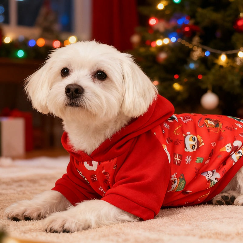 Christmas Hooded Sweatshirt for Small Dogs & Cats