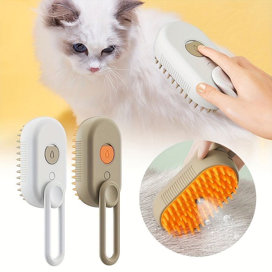 Pet Steam Spray Comb for Cats & Dogs, Detangling Brush for Loose Fur