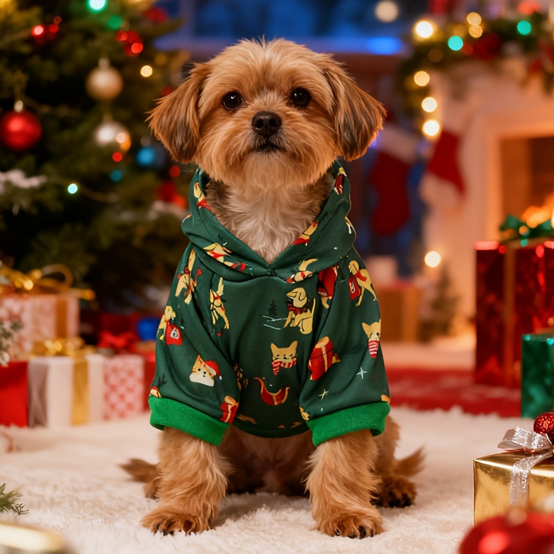 Christmas Hooded Sweatshirt for Small Dogs & Cats