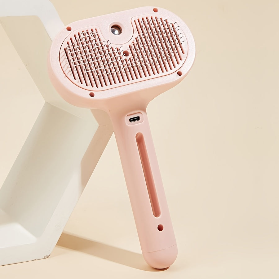 3-in-1 Steam Pet Brush for Cats & Dogs, Grooming Comb for Shedding & Hair Removal