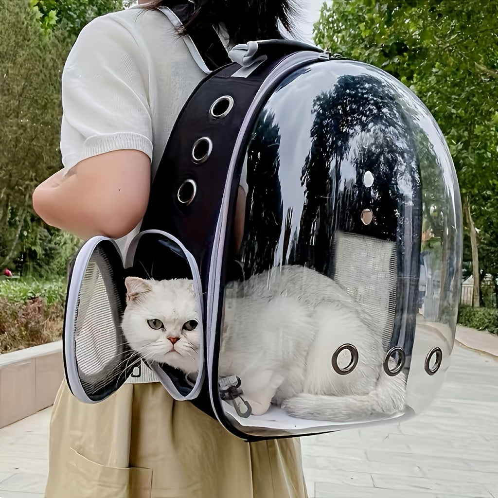 Space Capsule Pet Backpack, Breathable Transparent Carrier for Cats & Dogs