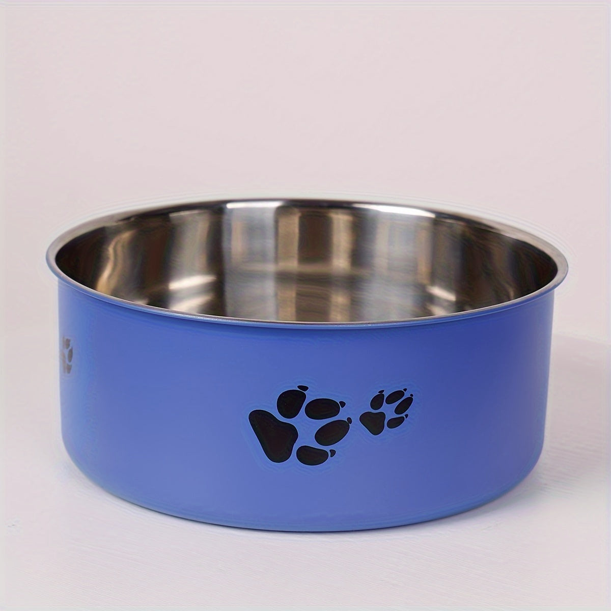 Stainless Steel Dog Bowl, Non-Slip Paw Print Food & Water Bowl